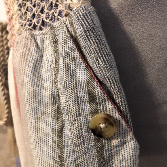 Westbound Sm Stripe Print Mid Rise Pocketed Drawstring Waist Linen Pants NWOT - Picture 5 of 10